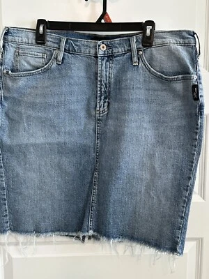 Falda Silver Jeans Co. Frisco para mujer 14 azul denim lavado medio tiro alto mini Foto 1 de 4