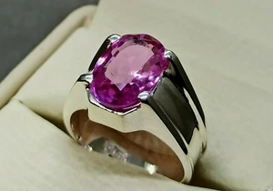 Anillo de topacio rosa de 7 quilates de corte ovalado plata esterlina 925 hecho a mano anillo de topacio rosa - Imagen 1 de 12