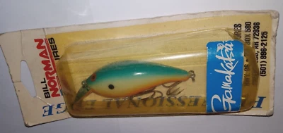 Vintage Norman "LITTLE N" Lure - New on Card - Blue/White/Orange crankbait - Image 1 of 3