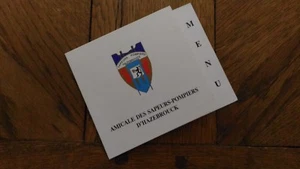 Altes freundliches Menü der Feuerwehr "D'Hazebrouck - 8. Dezember 1991" sehr guter Zustand. - Bild 1 von 6