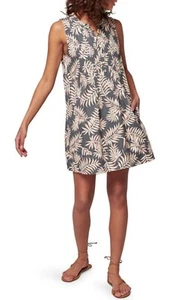 Faherty Damen XL Isha Leinenmischung Kleid in tropischen Palmen ärmellos UVP 178 $ - Bild 1 von 7