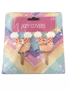 New Cute 2 pack Sloth key covers Caps for Keychain House Home Apartment - Picture 1 of 2
