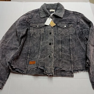 Chaqueta para mujer Simply Southern Acid Wash XL gris bolsillos desgastados Foto 1 de 4