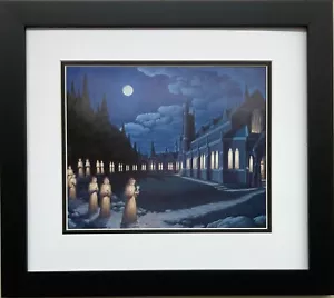 Rob Gonsalves ""Kerzenlicht Kreuzgang"" neu maßgeschneiderter gerahmter Kunstdruck magischer Realismus - Bild 1 von 3