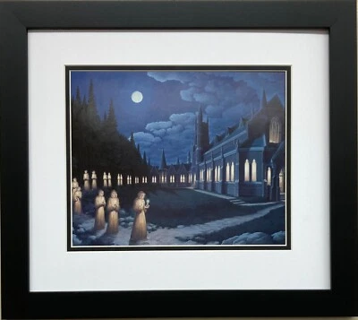 Rob Gonsalves "Claustro a la luz de las velas" impresión artística enmarcada recientemente personalizada realismo mágico Foto 1 de 3