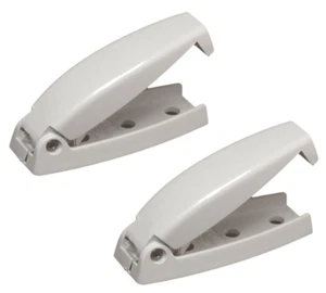 RV Designer E211, Baggage Compartment Door Catch Round, White, Set Of 2 - Picture 1 of 1