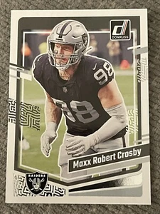 2023 Panini Donruss Fútbol Maxx Crosby Nombre Completo Variación SP Tarjeta Raiders - Imagen 1 de 2