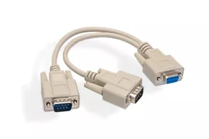 PTC RS-232 DB9 Female To Male(x2) Splitter Cable, 6 in. - Picture 1 of 1