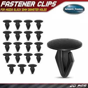 20Pcs Nylon 12mm diameter Retainer Clips Bumper Clips Retainer for Mazda Black - Bild 1 von 9