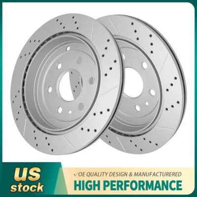 Rotores de freio a disco traseiros perfurados para GMC Acadia 2007 2008 2009 2010 2011 - 2016 - Imagem 1 de 4