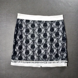 Cache Skirt Womens Medium Lace Mini Vintage White Black Coquette Whismsigoth - Picture 1 of 8