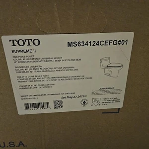 TOTO, MS634124CEFG#01, SUPREME II, ONE-PIECE, TOILET, ELONGATED BOWL, 1.28 GPF - Picture 1 of 1