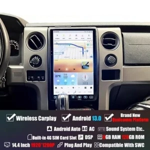 For 2009-2014 Ford F150 14.4" Android 13 Tesla Vertical Screen Carplay Radio GPS - Bild 1 von 16