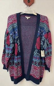 Terra Sky Womens 14w Blue Open-Front Knit Tunic Style Thick Cardigan NWT! A6431 - Picture 1 of 6