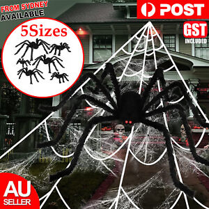 Giant Spider Halloween Decoration Haunted House Prop Indoor Outdoor Party Black