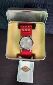 NEW Vintage Dickies watch unisex Red Suede Band Early 2000s - Picture 1 of 7