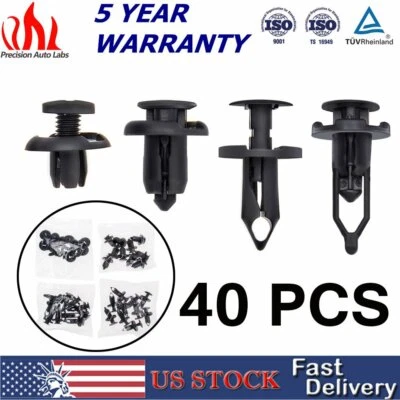 40 PCS Car Body/Bumper Push Pin Rivet Retainer Trim Moulding Clip Assortments US - Image 1 of 4