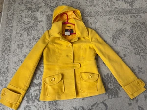 Y2K Jacke von BB Dakota gelb cropped Kapuzenjacke Gr. L Grunge Retro - Bild 1 von 11