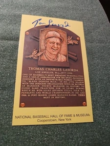 NATIONAL BASEBALL HALL OF FAME 1997 SIGNED BY  TOMMY LASORDA - Picture 1 of 8
