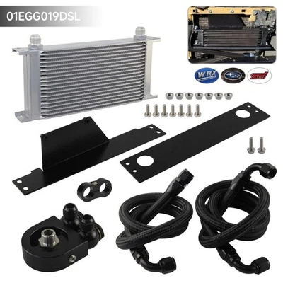 19 Row AN10 Oil Cooler Kit For 2001-2005 Subaru Impreza WRX STi EJ20 EJ25 Silver - image 1 of 4