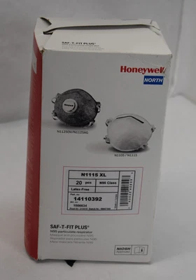 Honeywell North Disposable Respirator XL N95 Molded Latex Free N1115 20 Pack - Image 1 of 4