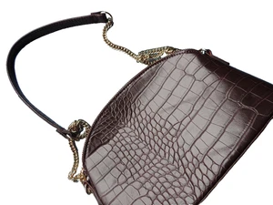 Schultertasche, Handtasche Krokodilleder weinrot - Bild 1 von 4