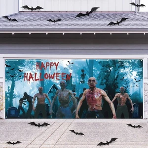 Darunaxy Halloween Garagentor Dekorationen 7x16 Fuß Happy Halloween Banner Bac... - Bild 1 von 7