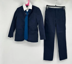 Crewcuts Suit Thompson Outfit 4 Pieces Navy Blue White Shirt Kids Boys 7 N117 - Picture 1 of 4