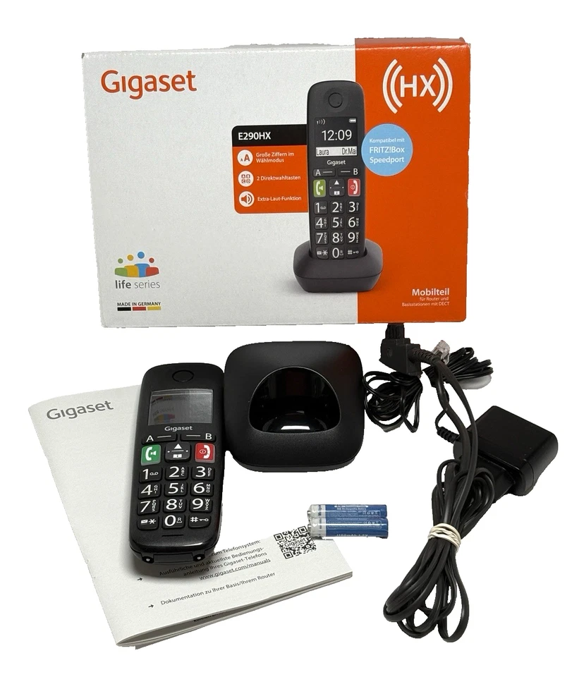Gigaset E290HX -DECT-Mobilteil mit Ladeschale  Fritzbox kompatibel Senioren ✅ - Bild 1 von 4