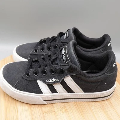 Adidas Shoes Kids 1 Black Canvas Sneakers Athletic Casual Lace Up FX7270 Flaw - Image 1 of 4
