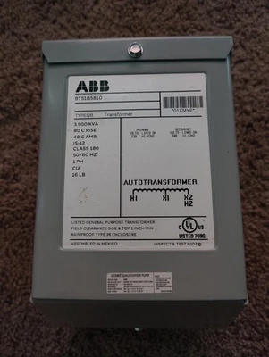  Transformador ABB 9T51B5810 tipo QB 1PH 230V primario 208 secundario Foto 1 de 4