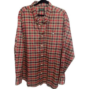 Orvis Shirt Mens XL Check Plaid Long Sleeve Button Pocket Cotton Stretch Outdoor - Picture 1 of 12