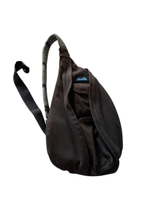 Bolso Bandolera Kavu Cuerda BONITO Lavado a Piedra Negro Cremallera Senderismo Exterior Correa de Viaje Foto 1 de 4