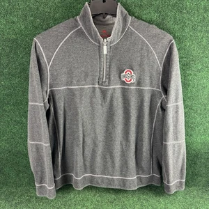 Tommy Bahama Ohio State Gray Quarter-Zip Men’s Large Buckeyes Reversible - Picture 1 of 7