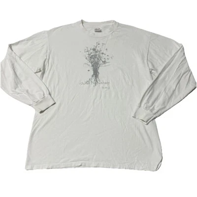 Vintage Wild Flowers Shirt L Long Sleeve Anvil 90s Y2K Nature Floral Art USA - Image 1 of 4