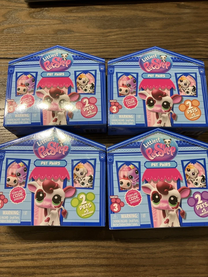 Littlest Pet Shop Series 3 Lot x2 Pet Pairs Paw LPS 2 Sets Hasbro