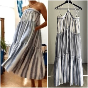 J. Crew Chambray Voluminous Cotton Striped Dress XL - Picture 1 of 7