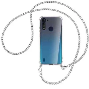 Catena per Motorola Moto G8 Power Lite catena metallo col. argento Cover Collana - Foto 1 di 2