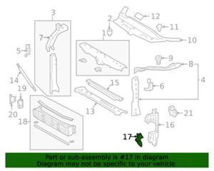 2019 2020 2021 Toyota Avalon Right Radiator Support Side Air Guide Plate - Picture 1 of 2