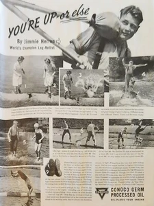 1940 Conoco germ processed oil Vintage Ad youre up or else Jimmie Herron - Picture 1 of 1