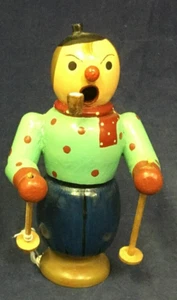 1940 Vintage Beyer Neuhausen German Smoker on Skies with Pipe - Picture 1 of 6
