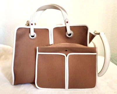 Cartera mediana Kate Spade New York Sam de lona almendra tostada talla única Foto 1 de 4