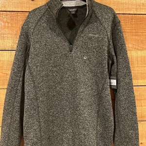 New With Tags Eddie Bauer 1/4 ZIP Sweater Fleece Dark Gray Pullover Size S - Picture 1 of 24