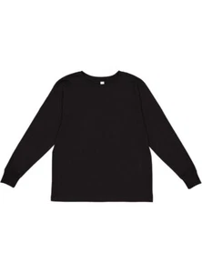 LAT 6201 Youth Long Sleeve Cotton Crew Neck Fine Jersey T-Shirt - Picture 1 of 21