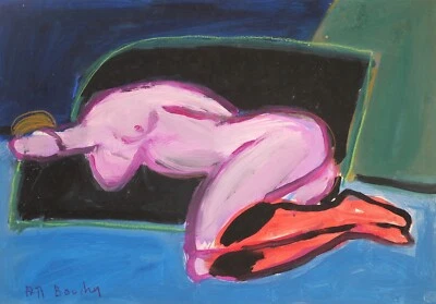 Alain Michel BOUCHER - Original Painting - Gouache - The Nude Woman 4 - Image 1 of 4