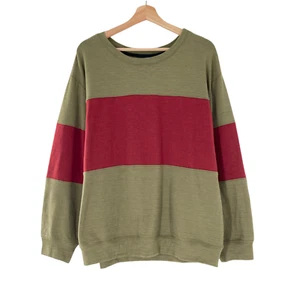 Nordstrom Samt Herzen Gr. L Streifen dicker Strick rot grün Pullover Oversize - Bild 1 von 7