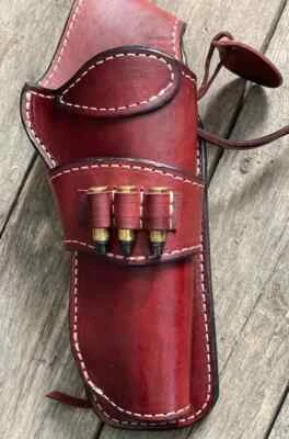 Funda Cuero Pistola Revólver Western Pistola Vaquero Tocado a Mano Marrón Foto 1 de 4