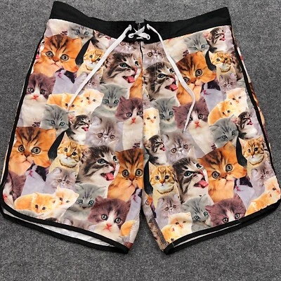 BIOWORLD Swim Trunks Board Shorts XXL 2XL Cats AOP Kitten Funny Novelty Lined - Image 1 of 4
