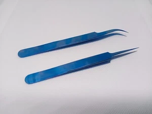 Jewelers #5 #7 Forceps, 11cm, Straight and Curved, Titanium - Picture 1 of 4