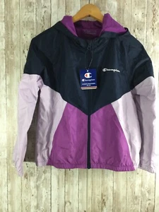 Champion Hooded Windbreaker Jacket Girls Size XL Full Zip Lightweight Colorblock - Picture 1 of 4